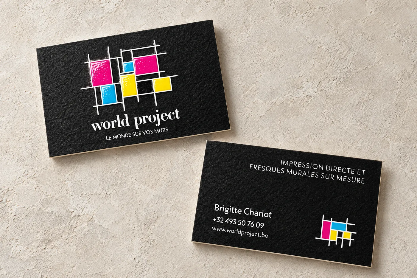 Simulation des cartes de visite World Project